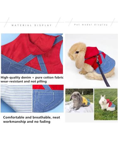 Adjustable Soft Rabbit Dishes & Leash Set for Small Pets - Perfect for Rabbits Cats & Guinea Pigs (Red M) - Buy Online on GoSupps.com