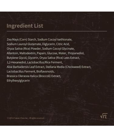 NATURECLASS R60 Rice Enzyme Face Wash Powder Exfoliating Facial Cleanser with Rice Bran Extract Gentle Powder Wash for Sensitive Skin Deep Pore Care Korean Skin Care Fragrance Free 1.76oz - Buy Online on GoSupps.com