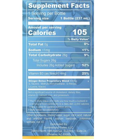 Stinger Detox Whole Body Cleanser 1 Hour Extra Strength Drink - Fruit Punch 8 FL OZ - Buy Online on GoSupps.com