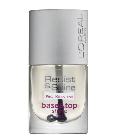 L'Or al Paris Resist & Shine Pro-K ratine Gel Nail Polish Top and Base Coat 9ml