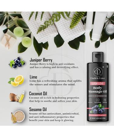 Organic - Berry Edible Body Massage Oil - Revitalising Detoxifying & No Stain | Non-Sticky Aromatherapy Oil with Lime & Juniper Berry Essential Oil Lush Love - Berry 120 ml (Pack of 1) - Buy Online on GoSupps.com