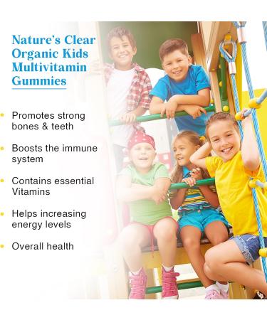 Natures Clear Organic Kids Gummies Multivitamins | Vitamin D & Zinc | Gluten Free & Non-GMO | 60 Count - Buy Online on GoSupps.com