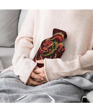 Red Dragon Hot Water Bottle with Plush Cover | Ideal Hand Warmer for Adults & Kids | 26.5x15.3cm - International Shipping Available - Buy Online on GoSupps.com
