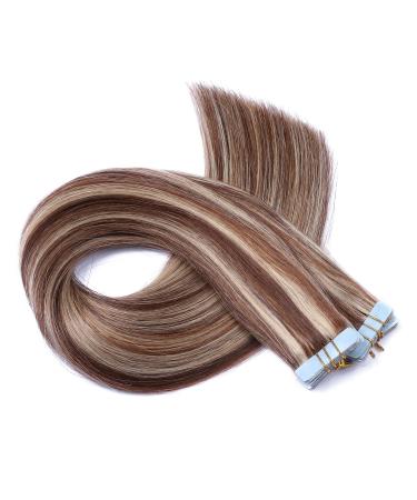 Tape In Hair Extensions - #4/24 Scenished - 40cm - 100% Remy Real Hair - 40 Bricks (4cm Wide - 2.5g) - Tresse by Novon Hair Extensions - International Shipping Available - Buy Online on GoSupps.com