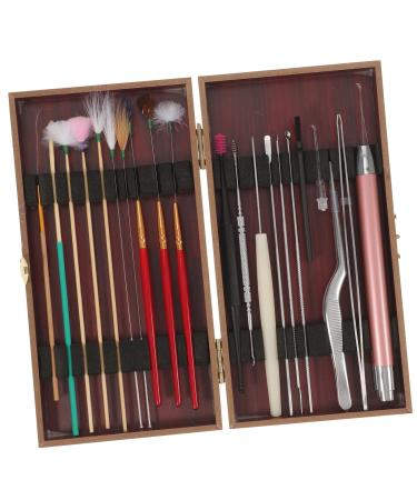 Ipetboom Complete Ear Canal Cleaning Tool Wood Abs Material Ear Wax Removal Tools for Daily Travel Massage