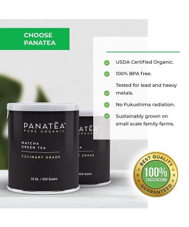 PANATEA Organic Matcha Green Tea Powder - 1 LB Culinary Grade | 100% Pure Premium Matcha for Lattes, Smoothies, Baking | 16 Oz Tin - Buy Online on GoSupps.com