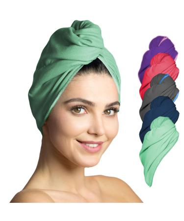 Fit -flip hair turban set microfiber - 1 piece suction -strong and quick -drying - special turban towel as well as hair towel (MINT) 1 piece 08 - MINT