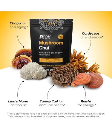 Mushroom Chai (90 Servings) + Mushroom Hot Chocolate - Buy Online on GoSupps.com