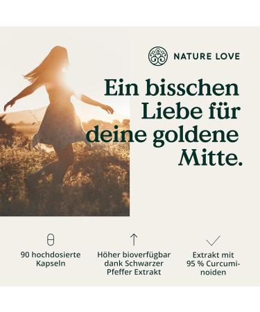 Nature Love Curcuma Extract 15000 - 90 Vegan Capsules | 95% Curcuminoids | Turmeric & Piperine | Laboratory Tested in Germany - Buy Online on GoSupps.com
