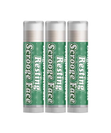 Delight Naturals Delightfully Rude Resting Scrooge Face Christmas Lip Balm - Set of Three
