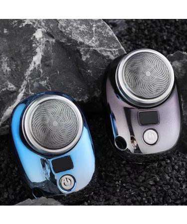 Mini Electric Shaver for Men - Compact Portable Design USB Charging Intelligent Digital Display - Gradient Blue - Buy Online on GoSupps.com