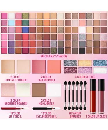 All-in-One Professional Makeup Kit - Eyeshadow Palette Blushes Highlighter & Brushes - Perfect Christmas Gift for Women & Girls - International Shipping Available - Buy Online on GoSupps.com