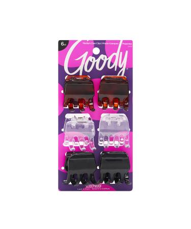 Goody Classic Claw Hair Clips - 6-Count  Clear  Brown and Black - 1/2 Claw Will Gently Keep Hair Secured In Place with a Long Lasting Hold  color may vary 6 Count (Pack of 1)