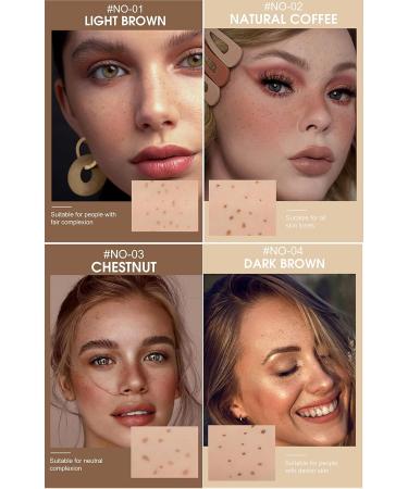 Freckle Abbey Waterproof Freckle Pen - Natural Lifelike Fake Freckle Makeup Tool (4 Colors 4 PCs) - Durable & Easy to Use for Perfect Freckles - Buy Online on GoSupps.com