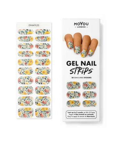 MOYOU LONDON Semi Cured Gel Nail Wraps 20 Pcs Gel Nail Polish Strips for Salon-Quality Manicure Set with Nail File & Wooden Cuticle Stick (UV/LED Lamp Required) - You Grow Girl