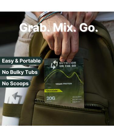 Nutrition On The Go Vegan Protein Powder Packets with Creatine 20g Plant Proteins + 5g Creatine Single-Serve Travel Protein Powder All-Natural Gluten-Free Chocolate (15-Pack) Chocolate 15 Packets - Buy Online on GoSupps.com