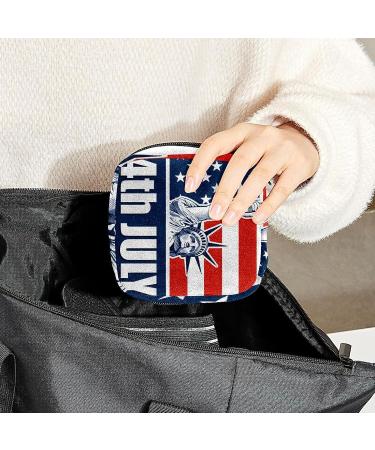 Statue of Liberty Period Bag - Multi-colored Sanitary Napkin & Menstrual Cup Storage Pouch for Women & Teens on American Independence Day - 1Pc - Buy Online on GoSupps.com