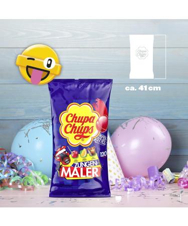 Chupa Chups Tongue Painter Lollipops - 120 Count Refill Bag (Cola Cherry & Orange Flavors) | Color Your Tongue with Fun! - Buy Online on GoSupps.com