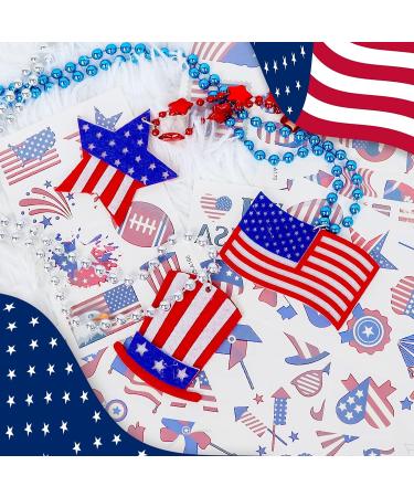 28 PCS 4th of July Accessories Party Favors: Patriotic Star Bead Necklaces and Temporary Tattoos - Independence Day Supplies for Kids and Adults - Buy Online on GoSupps.com
