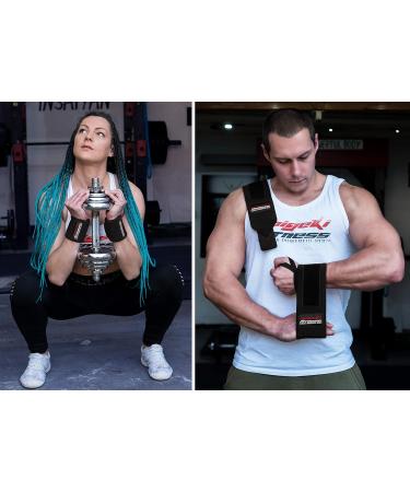 Raigeki Fitness Wrist Bandages 2 Set - Extra Strong Hold for Strength Training Unisex Black Wrist Wraps + Training Plans - Buy Online on GoSupps.com