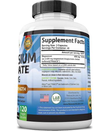 450mg Magnesium Glycinate Albion Minerals TRAACS Chelate | Vegan, Non-GMO - Supports Muscle, Bone, and Heart Health - Buy Online on GoSupps.com