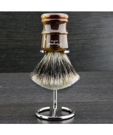 Luxury Silberspitze Badger Premium horn handle shaving brush shaving racks made of stainless steel brush holder - top quality bristle large water absorption - Great addition to every shave collection