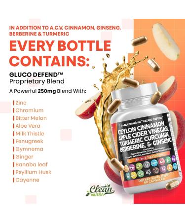 Clean Nutraceuticals Ceylon Cinnamon Turmeric Apple Cider Vinegar Ginseng Berberine Plus Bitter Melon Gymnema Milk Thistle Fenugreek 1 - Buy Online on GoSupps.com