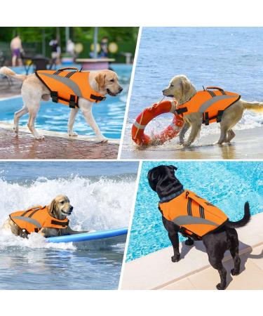 Alagirls XL Orange Dog Rescue Vest - Ripstop Lifeguard Safety Vest for Dogs (Chest 62-84cm) - Buy Online on GoSupps.com