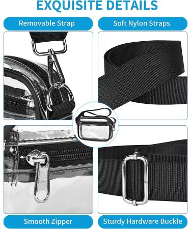 Clear Crossbody Messenger Bag - Stadium Approved for Work, Travel, Concerts & Sports | Black - Buy Online on GoSupps.com