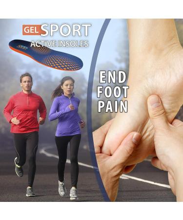 JobSite Gel Sport Insoles - Heel & Metatarsal Shock Pad - US Men 8-13 (Trim to Fit) - Buy Online on GoSupps.com