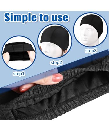 3 Pack Elastic Swimming Caps - Comfortable Non-Slip Unisex Fabric Caps for Women Men & Children - Black - Buy Online on GoSupps.com