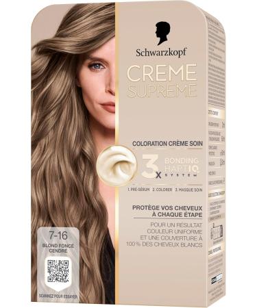  Schwarzkopf Schwarzkopf - Permanent hair colour - Supreme result cream - Uniform colour - Nourishing cream - Bonding - Preserum and care mask - 100% grey coverage - 7-16 - Buy Online on GoSupps.com