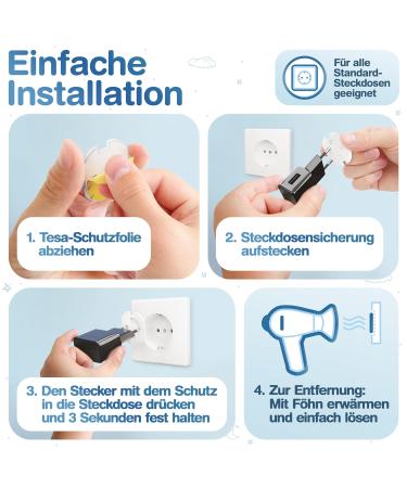 Mutkind Child Locking Sockets - 25 Piece Set with Tesa Glue | Safe Socket Protection for Kids - Rotary Mechanism Baby Fuse - Buy Online on GoSupps.com