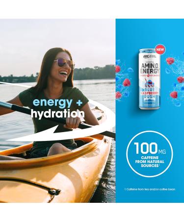 Optimum Nutrition Amino Energy Sparkling Hydration Drink Electrolytes Caffeine Amino Acids BCAAs Sugar Free NEW Blue Raspberry Rush 12 Fl Oz 12 Pack (Packaging May Vary) Amino Energy Sparkling Blue Raspberry Rush 12  - Buy Online on GoSupps.com