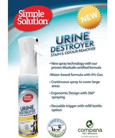 Simple Solution Urine Destroyer Spray - 400ml | Advanced Stain & Odor Remover for Pets | International Shipping - Buy Online on GoSupps.com