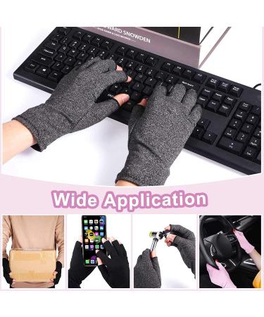 2 Pairs Craft Gloves Knitting Gloves Quilting Hands Compression Gloves  Fingerless Pressure Gloves Craft Gloves for Typing, 2 Colors