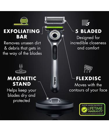GilletteLabs Men's Razor Shaving Kit - Handle, 2 Refills & Magnetic Stand - Buy Online on GoSupps.com