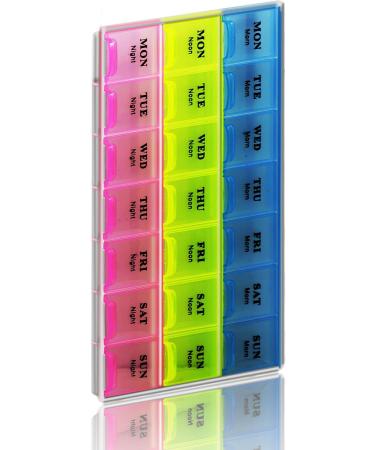 21 Compartments Pill Organizer Box - Weekly AM/PM Medicine Remainer for Pills & Vitamins | Inspirations - Buy Online on GoSupps.com