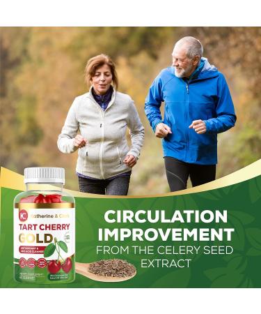 Katherine & Clark Tart Cherry Gold Gummies - Vegan Montmorency Extract for Joint Relief | 60 Count - Supports Healthy Uric Acid Levels - Made in the USA - Buy Online on GoSupps.com