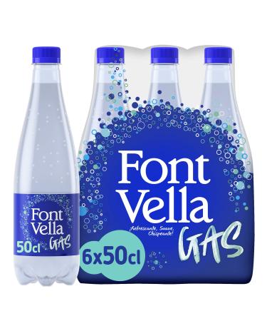 Font Vella Gas, natural mineral water with gas, set of 6 x 50 cl