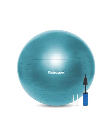 Retrospec Luna Exercise Ball, Base & Pump/Ball & Pump with Anti-Burst Material 65cm Ball Only Ocean Blue 2020