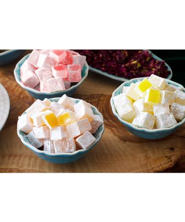 Cerez Pazari 16 Oz Turkish Delight Gift Box | Rose, Orange, Lemon Flavors | Vegan & Glucose Free Traditional Lokum Candy | Medium Size Gourmet Snack - Buy Online on GoSupps.com