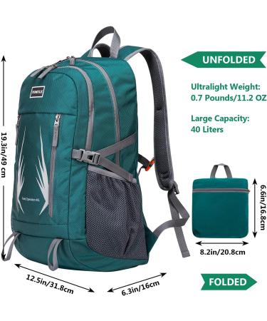 Tomule 40L Lightweight Packable Hiking Backpack for Camping and Travel - A-Green - Buy Online on GoSupps.com