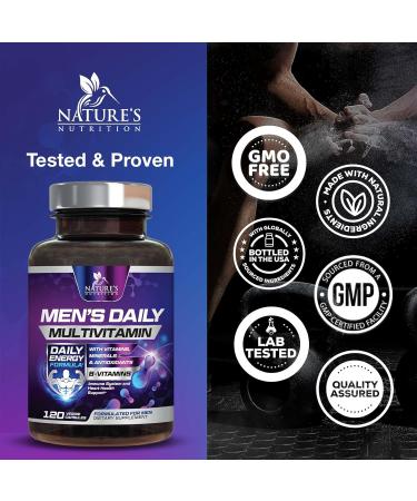 Men's Multivitamin - Energy & Immune Support Supplement with Vitamin A, B12, C, D & E - 120 Count - Buy Online on GoSupps.com