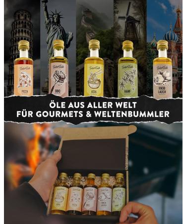 Timber Taste Oil Gift Set for Men & Women - 5 Exquisite Food Oils (5x40ml) - Premium Spice Gift Box - Perfect for Him & Her - Unique Global Gift Sets - Buy Online on GoSupps.com