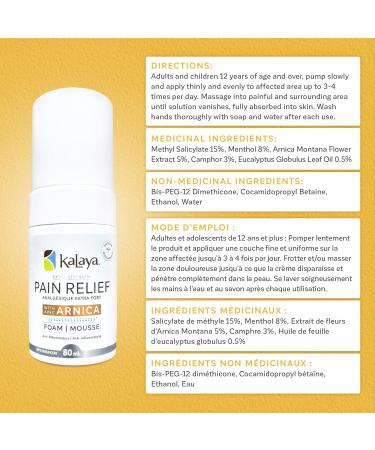 KaLaya Extra Strength Pain Relief Foam with Arnica - Buy Online on GoSupps.com