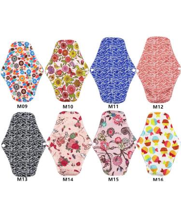 ROSENICE Reusable Bamboo Charcoal Cloth Menstrual Pads 5pcs - Washable & Breathable - 25x18cm - Random Color - Buy Online on GoSupps.com