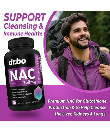 NAC Supplement 750mg - Liver, Lung & Kidney Support - 90 Capsules - Buy Online on GoSupps.com