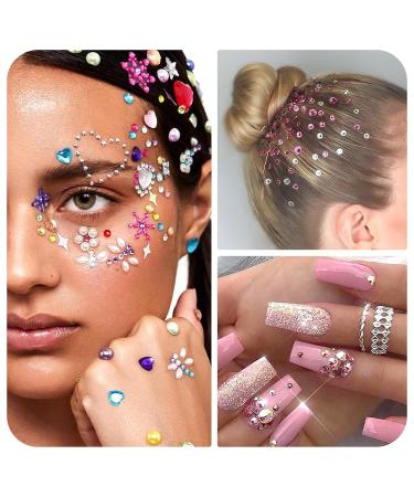 XANGNIER 1323Pcs Face Gems - Self-Adhesive Rhinestones & Jewels for Makeup Body Art Festivals & Crafts - Buy Online on GoSupps.com