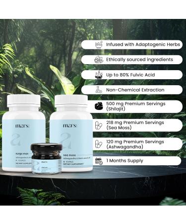 Mars by GHC Performance Plus Combo | Surge Max Shilajit Resin Black Seed & Sea Moss Capsules | Overall Wellbeing Combo - Buy Online on GoSupps.com